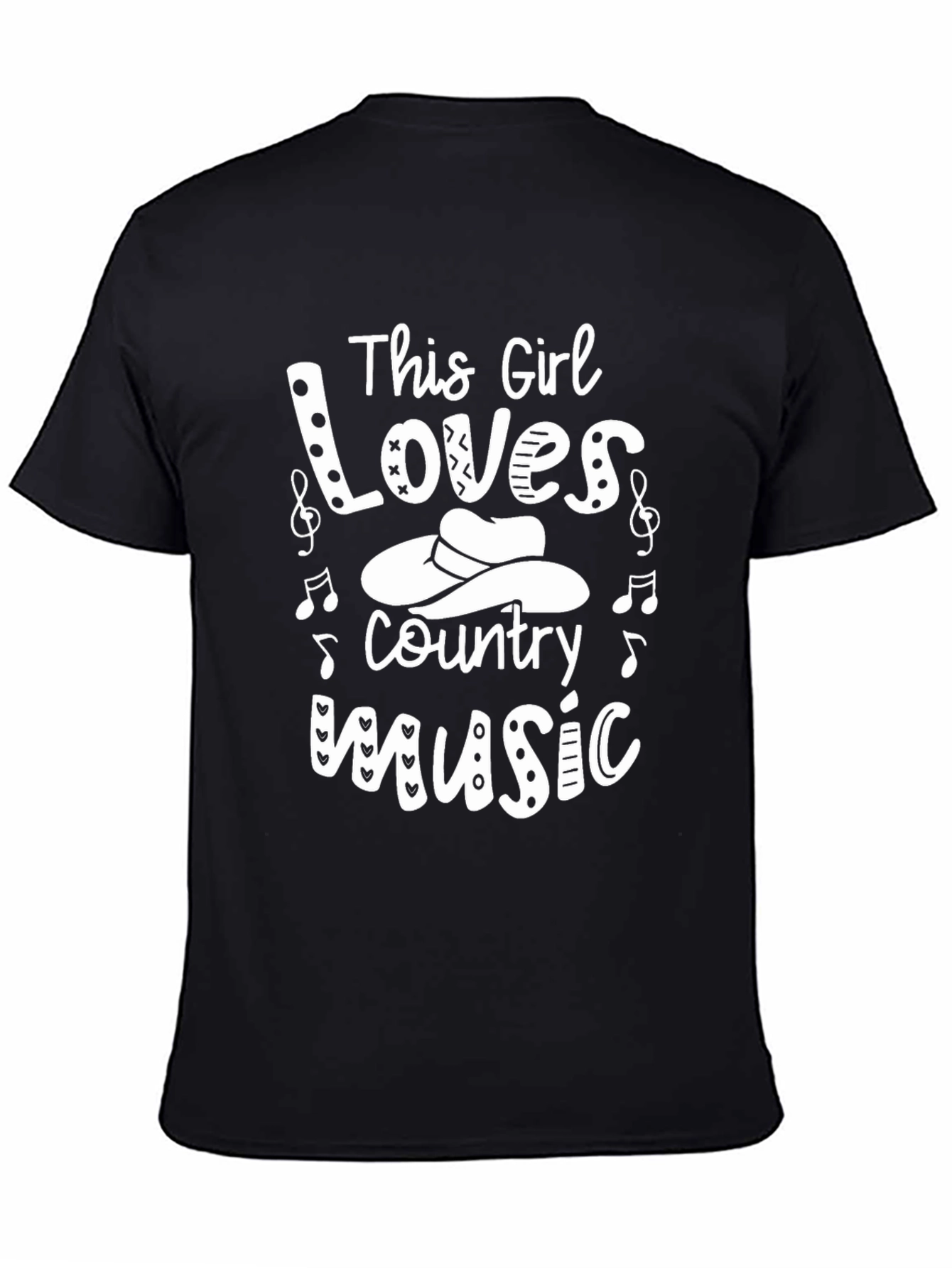 Black This Girl Loves Country Music T-Shirt view 4