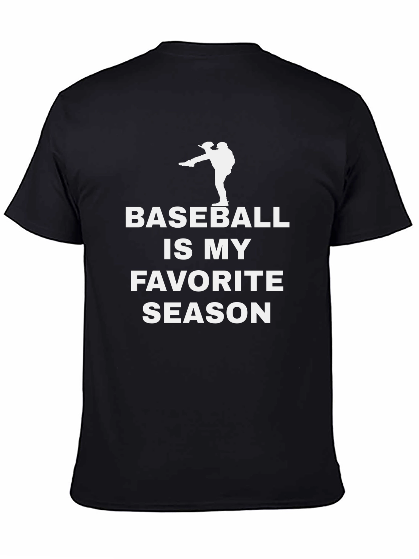 Black Baseball is My Favorite Season Black T-Shirt view 4