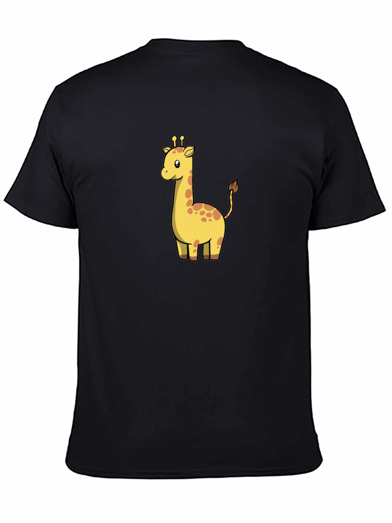 Black Cute Giraffe Graphic Black T-Shirt view 4
