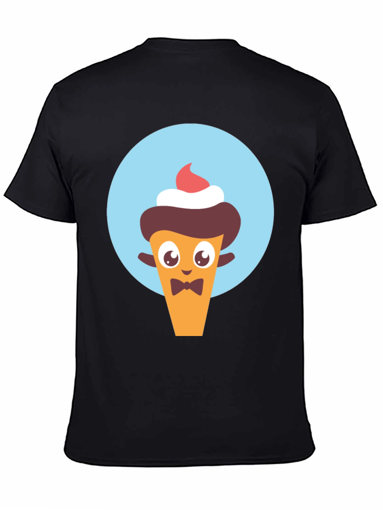 Black Cute Cartoon Dessert Character Graphic Tee view 4