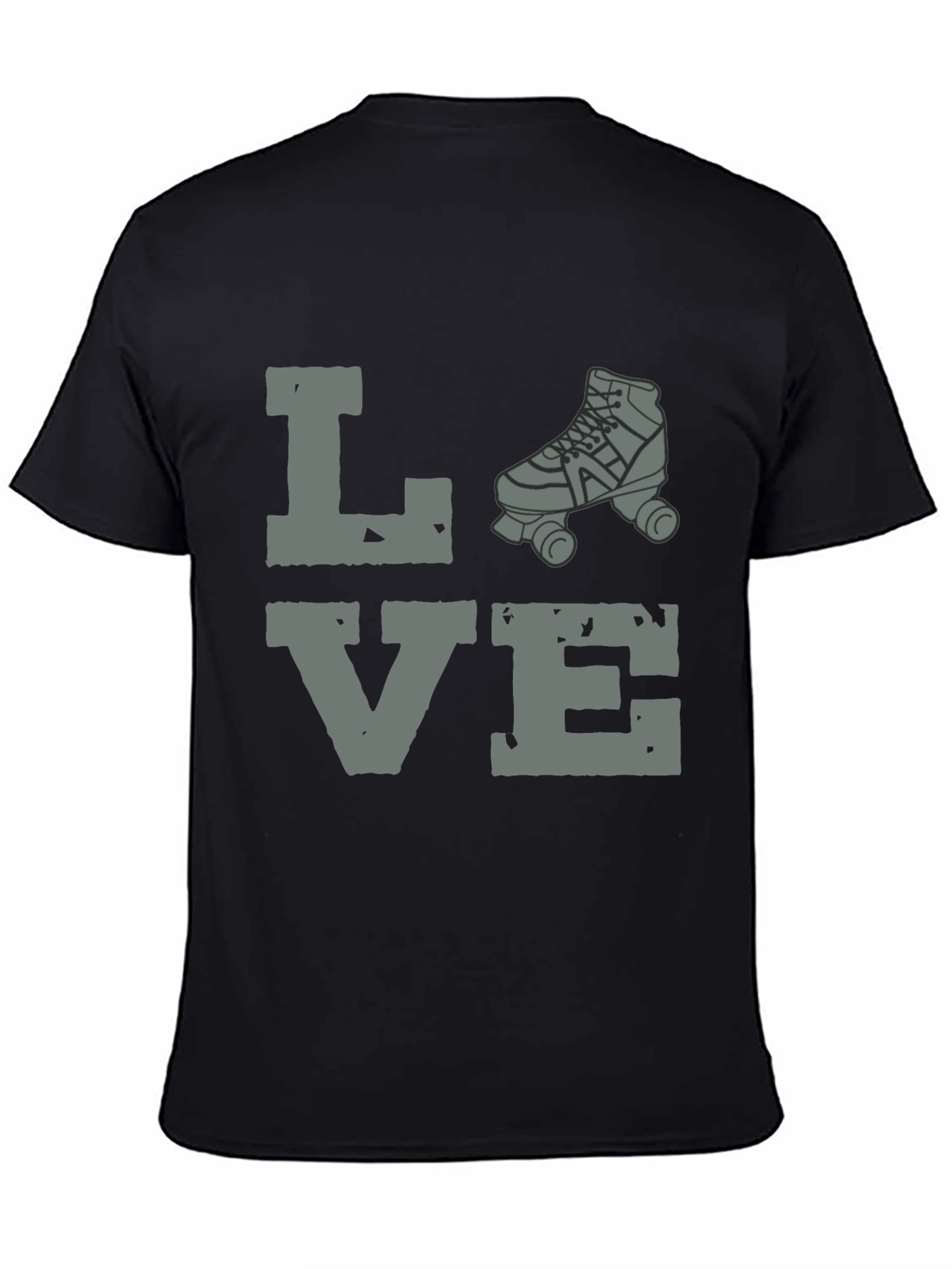 Black Love Roller Skating Graphic Tee - Unisex Black T-Shirt view 4