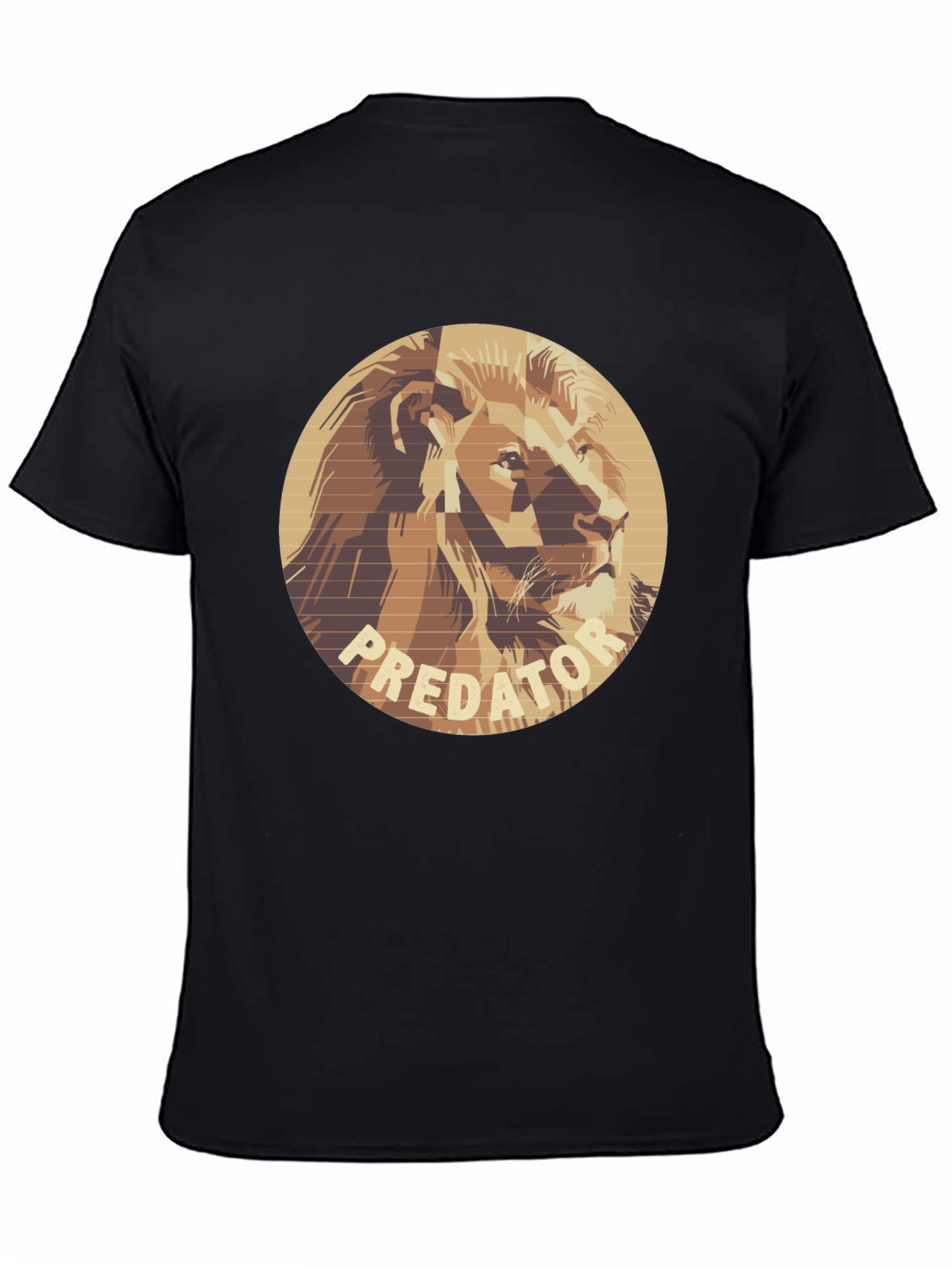 Black Predator Lion Graphic Tee - Unique Design T-Shirt view 4