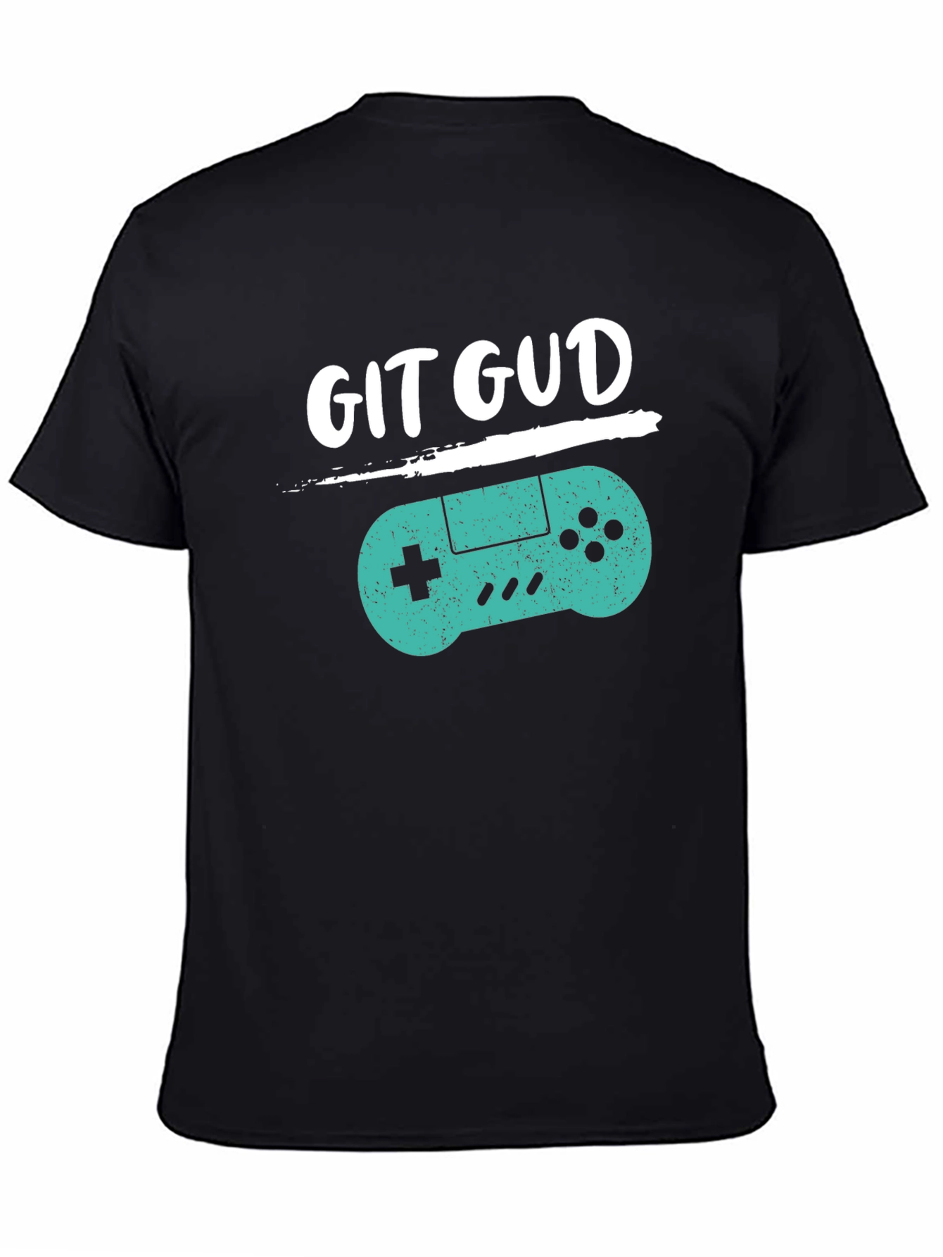 Black Git Gud Gamer T-Shirt - Black Cotton Blend Tee view 4