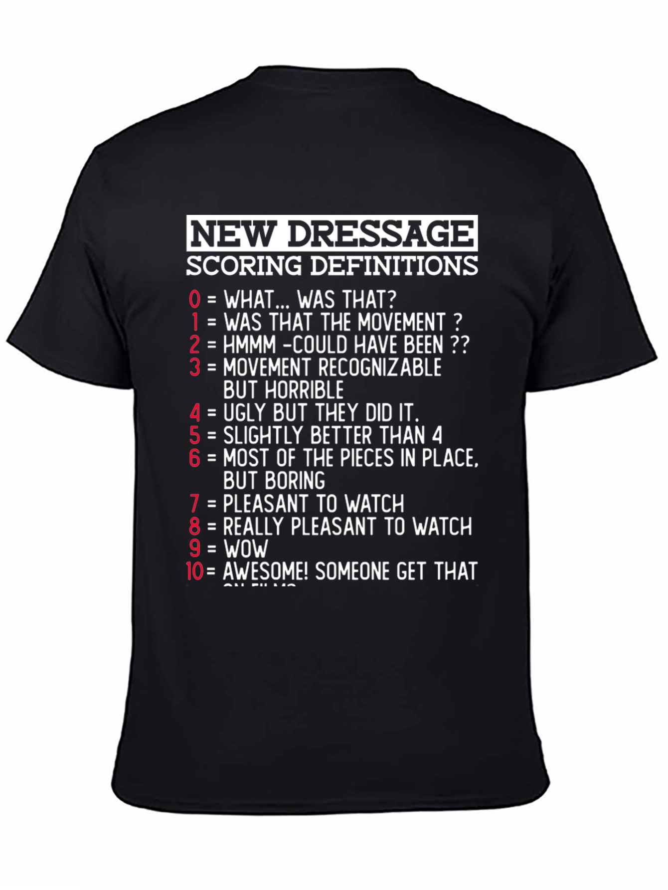 Dressage Scoring Funny T-Shirt Horse Lover Tee - 4