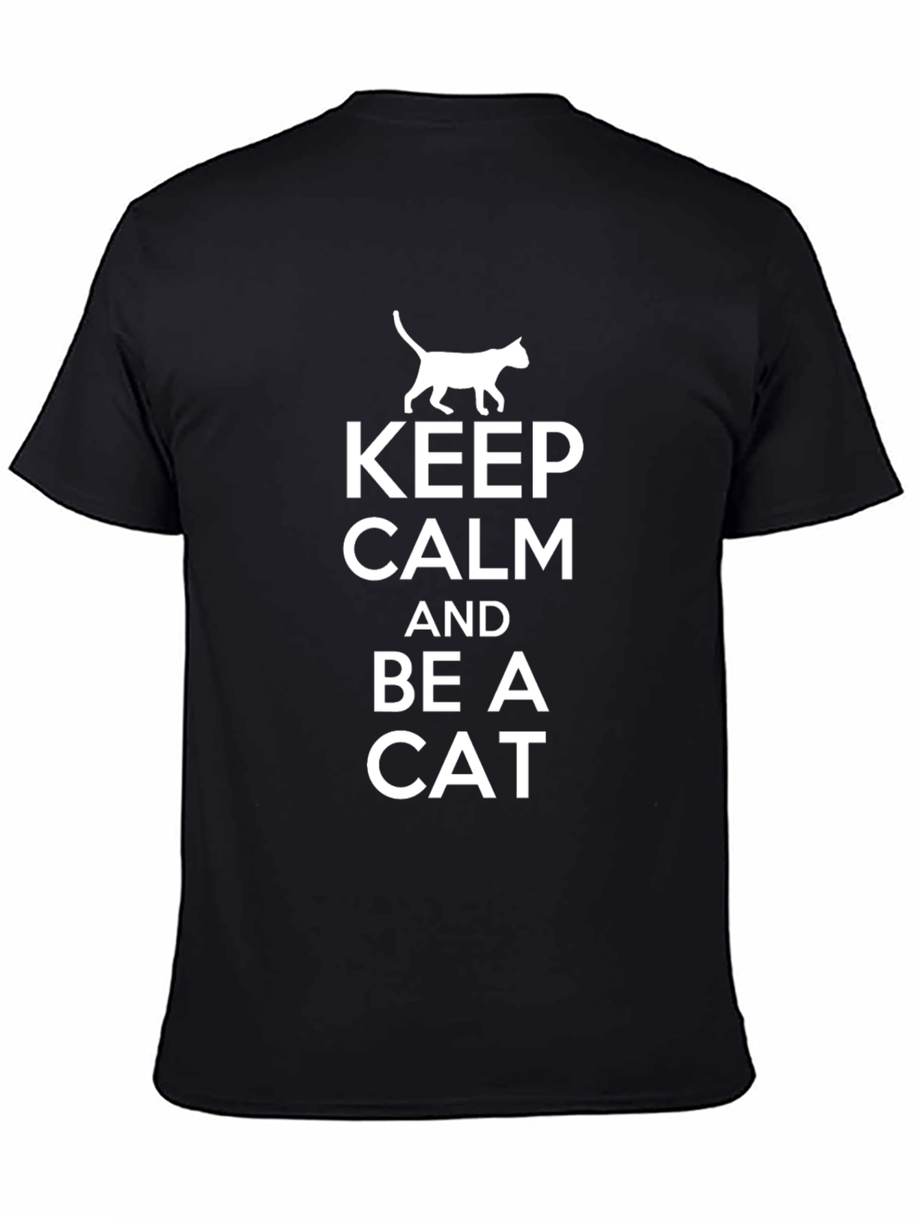 Black Keep Calm and Be a Cat Graphic Tee view 4