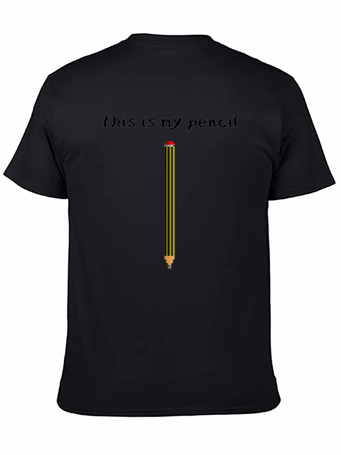 Black This is My Pencil T-Shirt - Fun Graphic Tee view 4