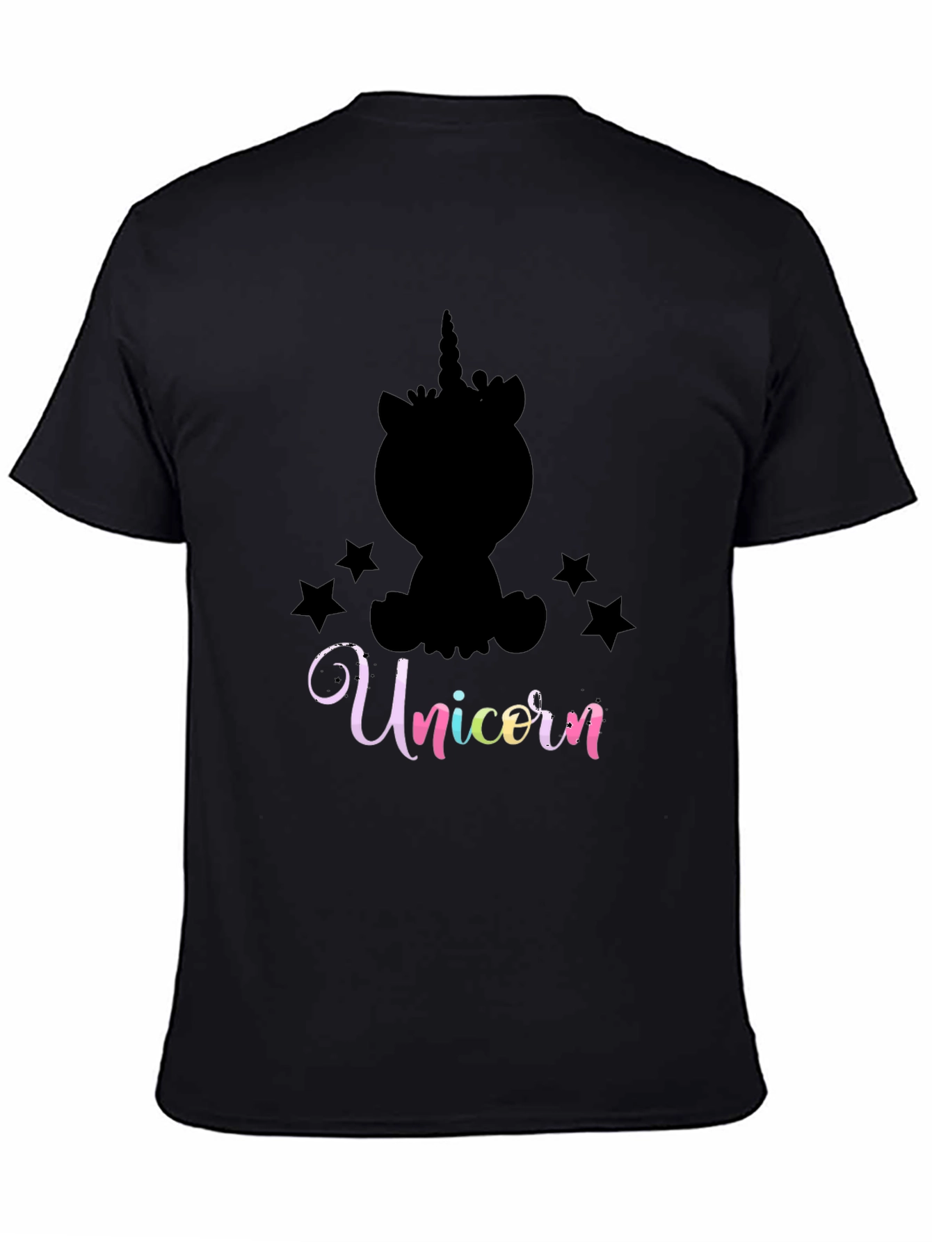 Black Unicorn Graphic Black T-Shirt view 4