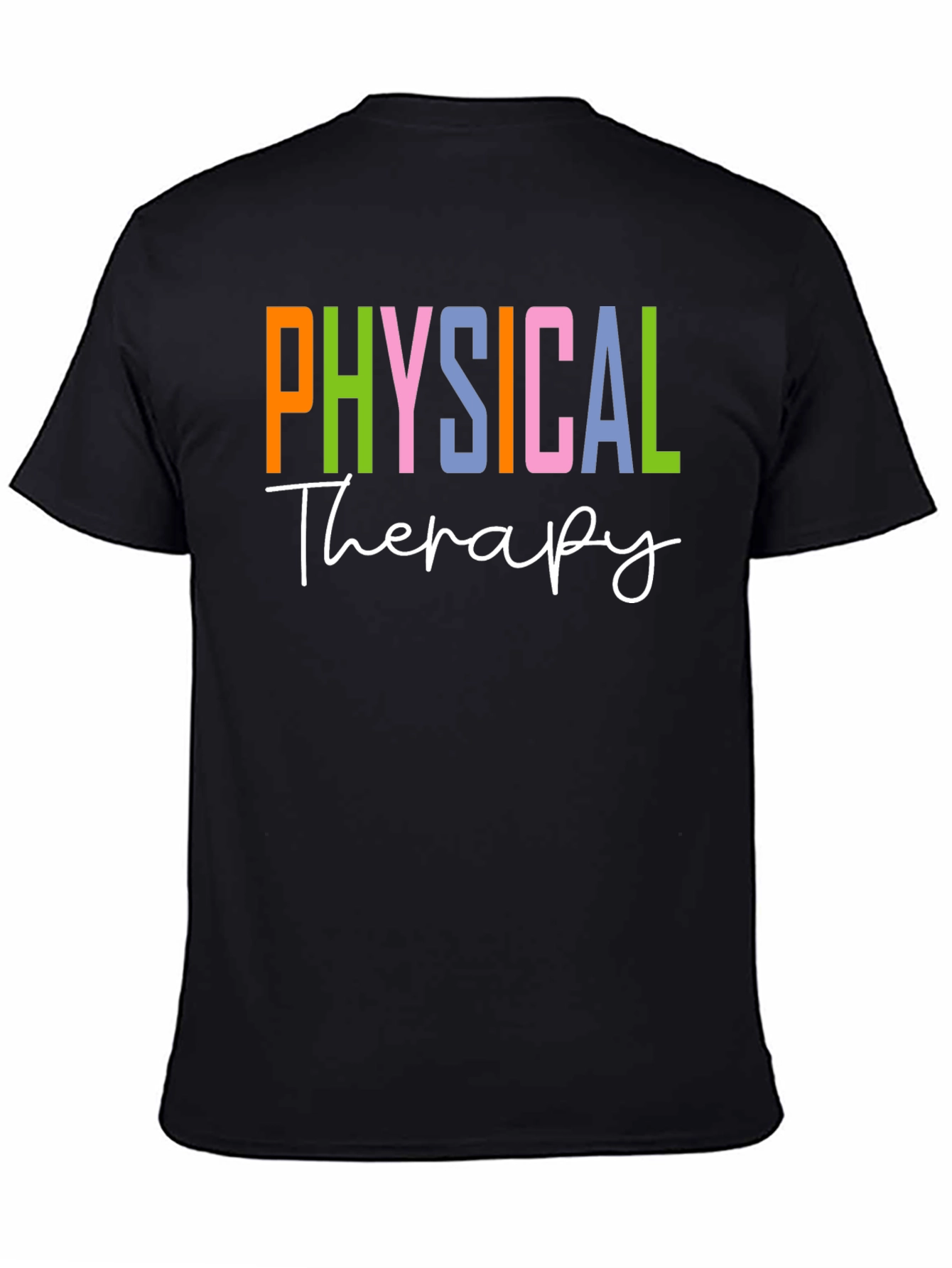 Black Physical Therapy T-Shirt Therapist Colorful Tee view 4
