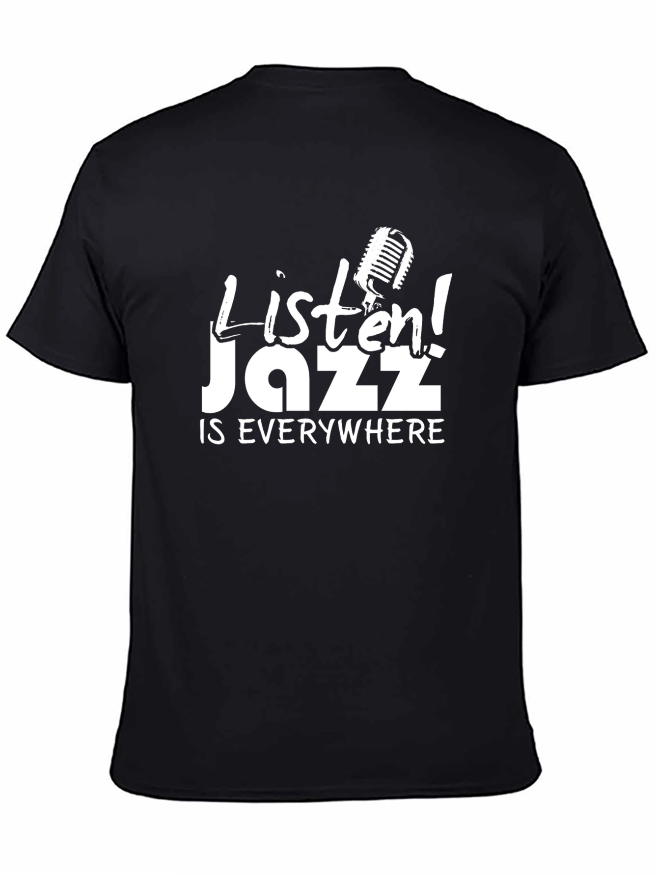 Black Listen! Jazz is Everywhere Graphic T-Shirt view 4