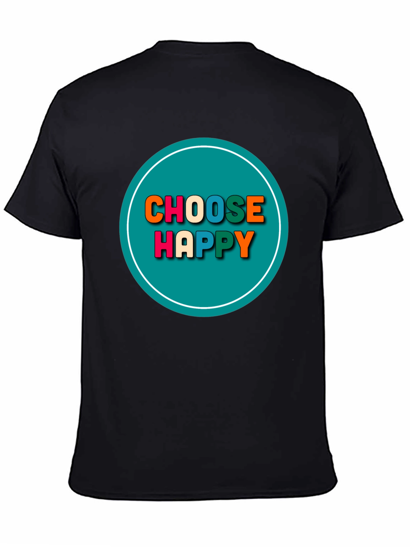 Black Choose Happy Graphic Tee - Positive Vibes T-Shirt view 4
