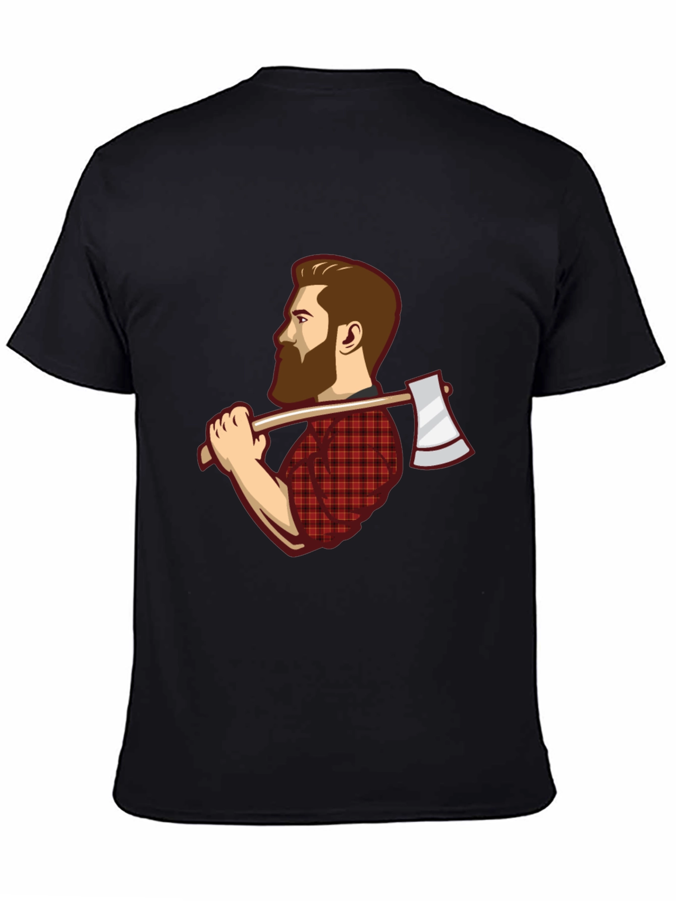 Black Lumberjack Graphic Tee - Axe Wielding Woodcutter view 4