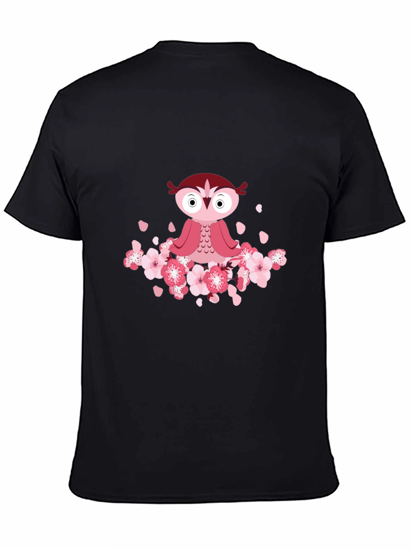 Black Owl & Cherry Blossom T-Shirt view 4
