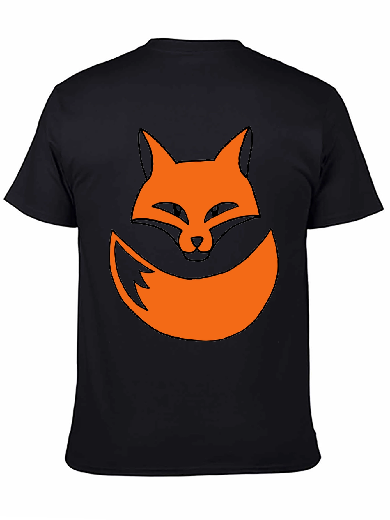 Black Fox Graphic Tee - Black Cotton Casual Shirt view 4