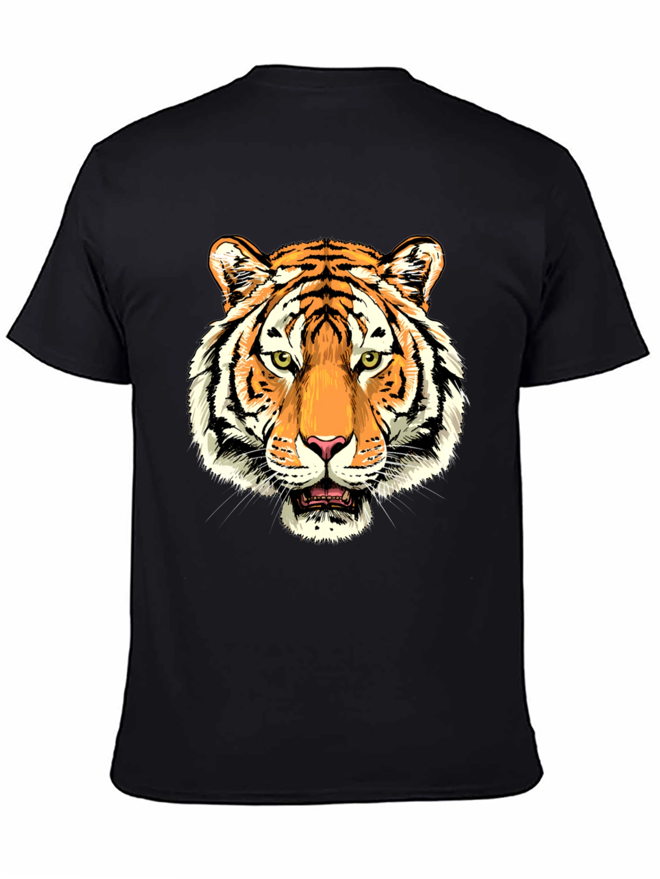 Black Tiger Graphic Print Black T-Shirt view 4