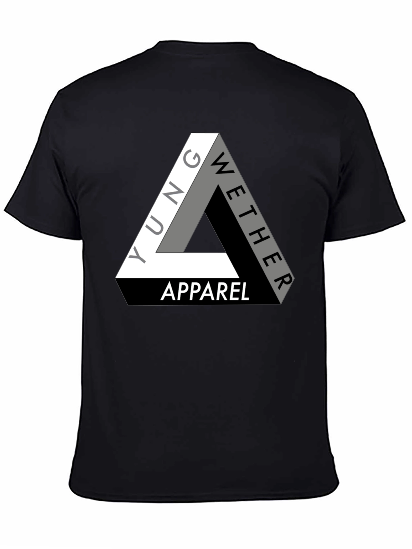 Black Yung Wether Apparel T-Shirt - Modern Triangle Logo Tee view 4