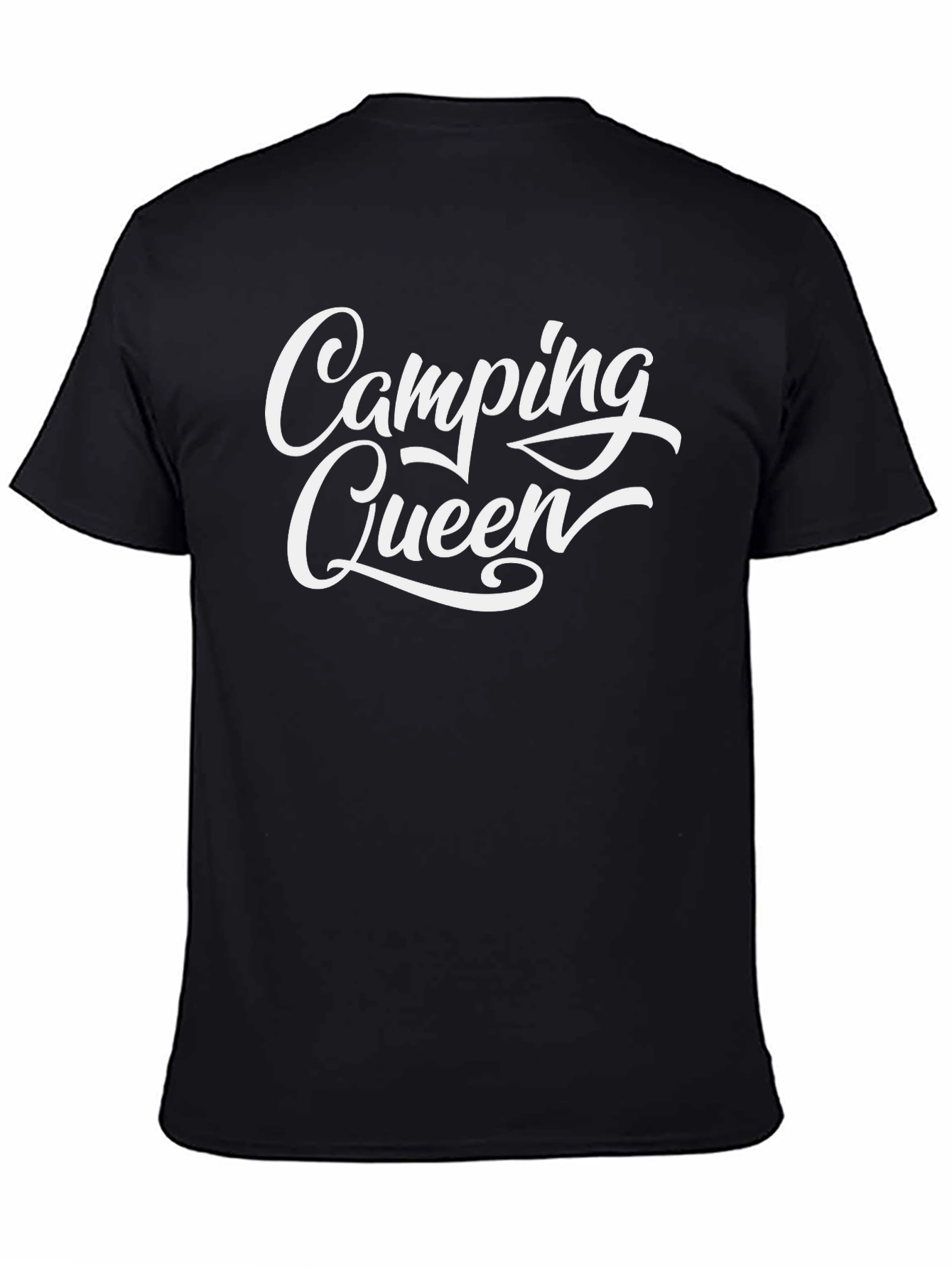 Black Camping Queen Black T-Shirt view 4