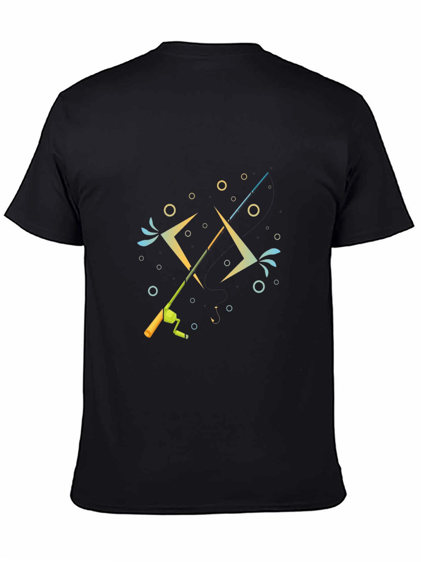 Black Fishing Rods T-Shirt - Unique Angler Tee view 4