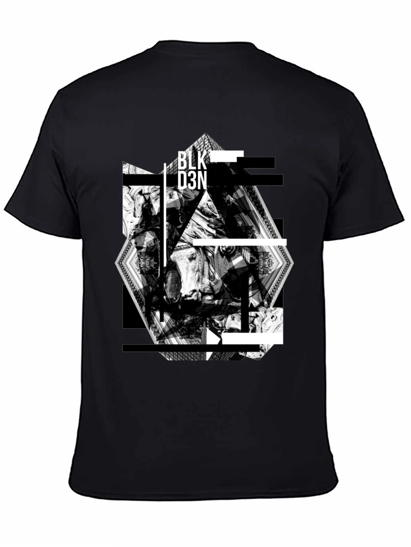 Black Abstract Graphic Print Black T-Shirt view 4