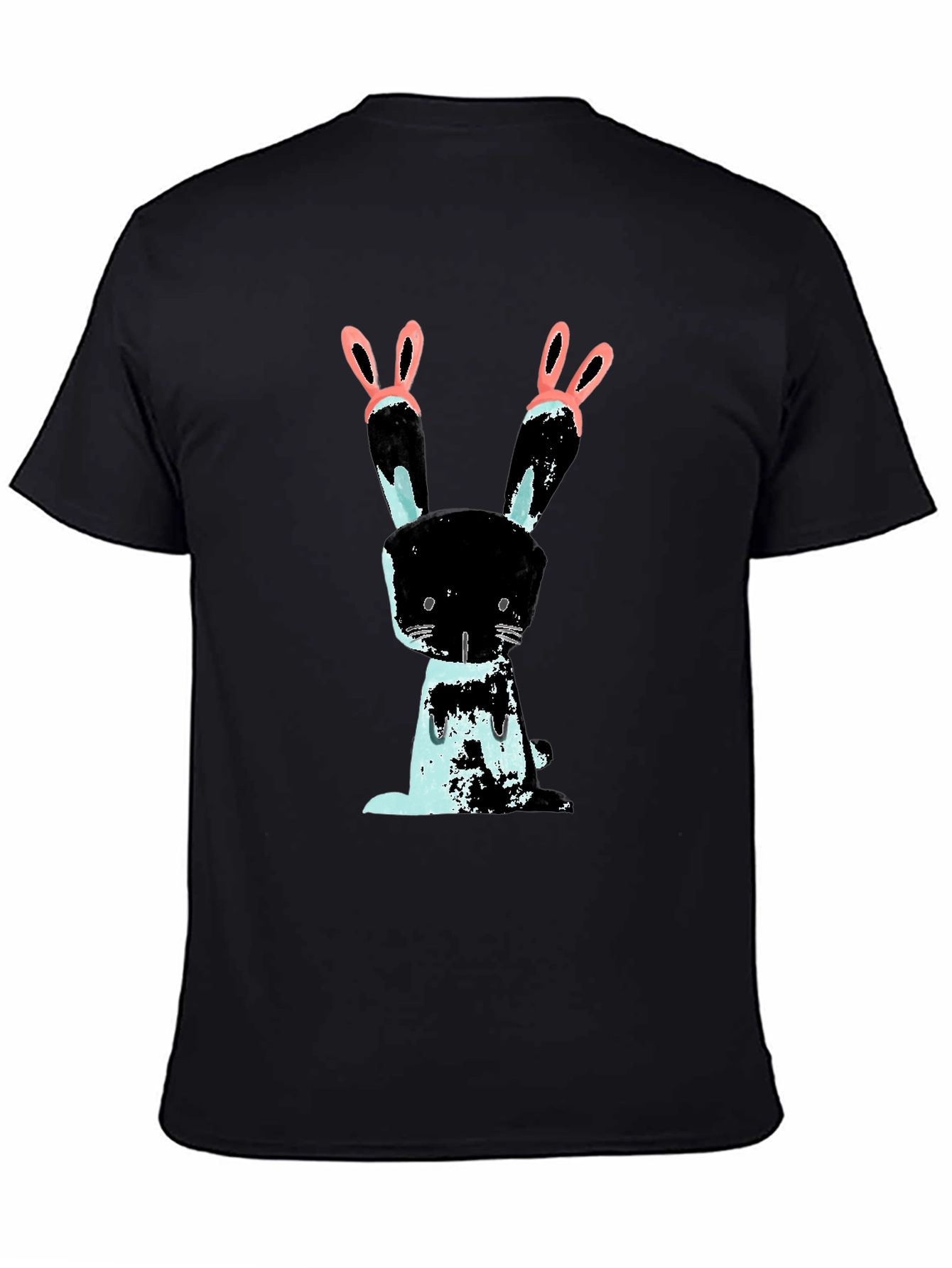 Black Bunny Graphic Black T-Shirt view 4