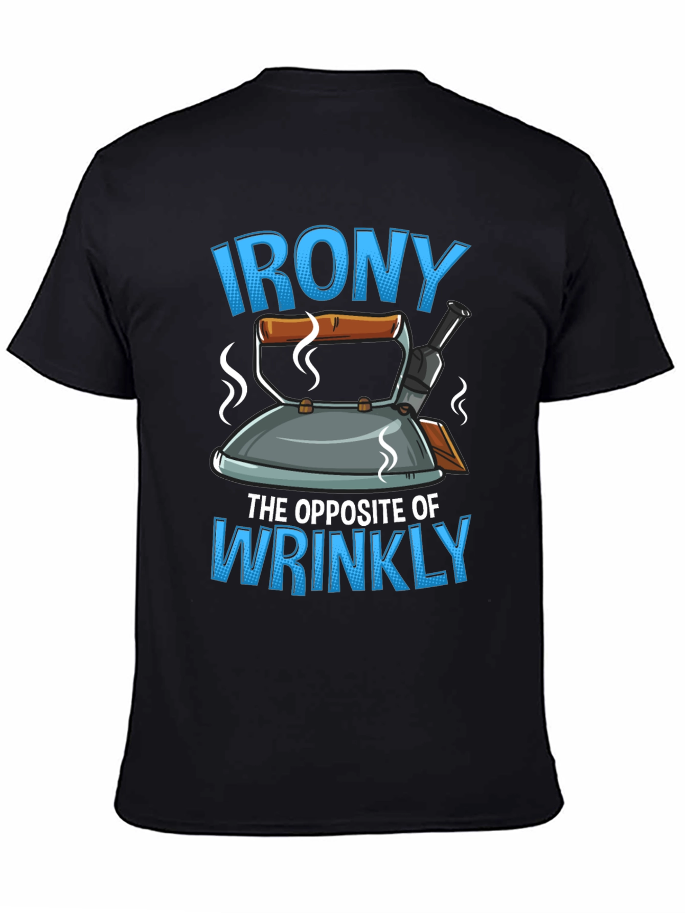 Black Irony: The Opposite of Wrinkly Graphic T-Shirt view 4