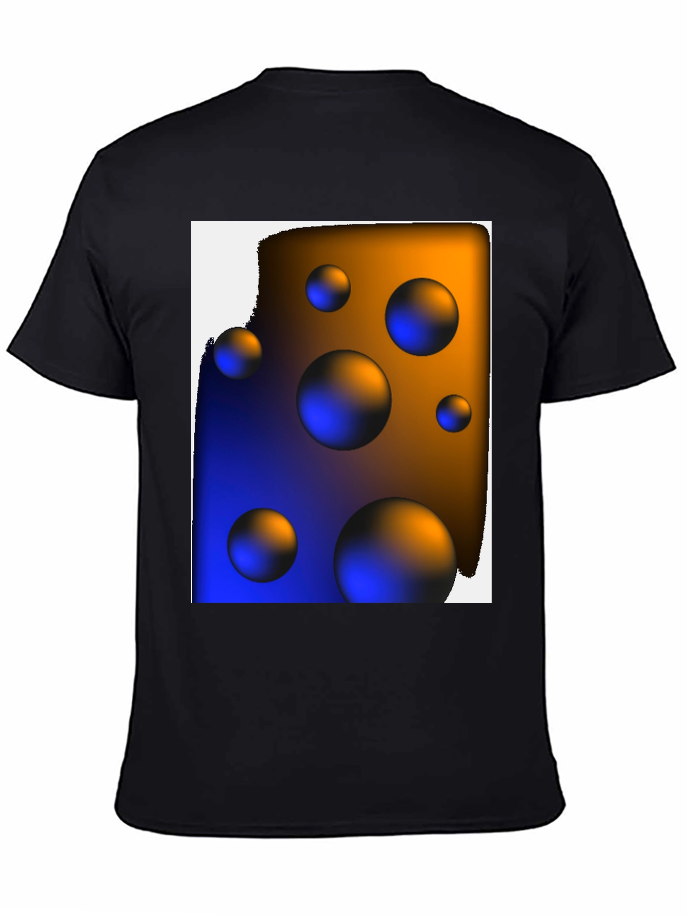 Black Abstract Spheres Graphic T-Shirt view 4