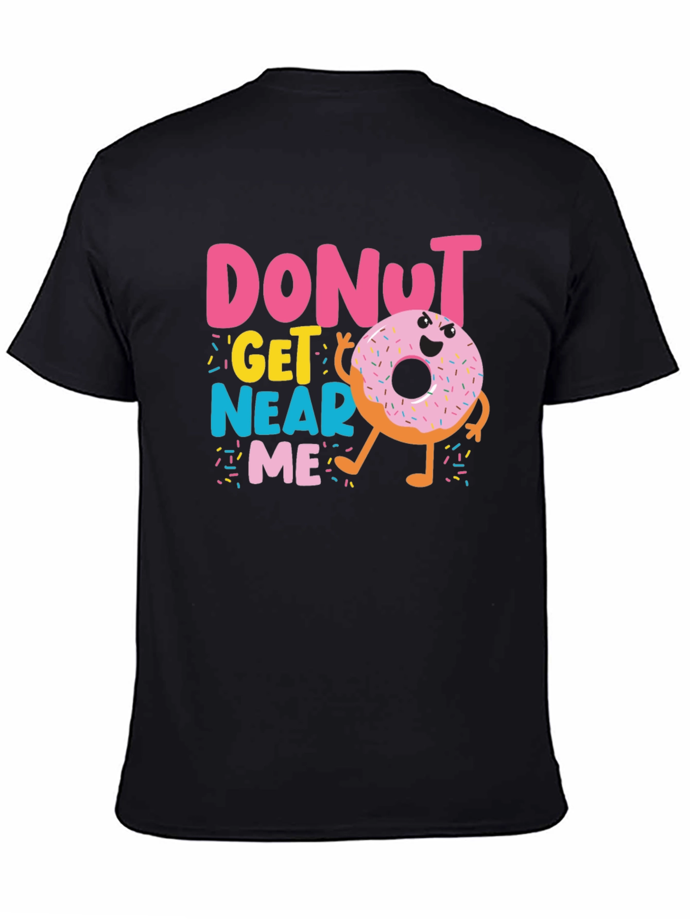 Black Donut Get Near Me Graphic T-Shirt view 4