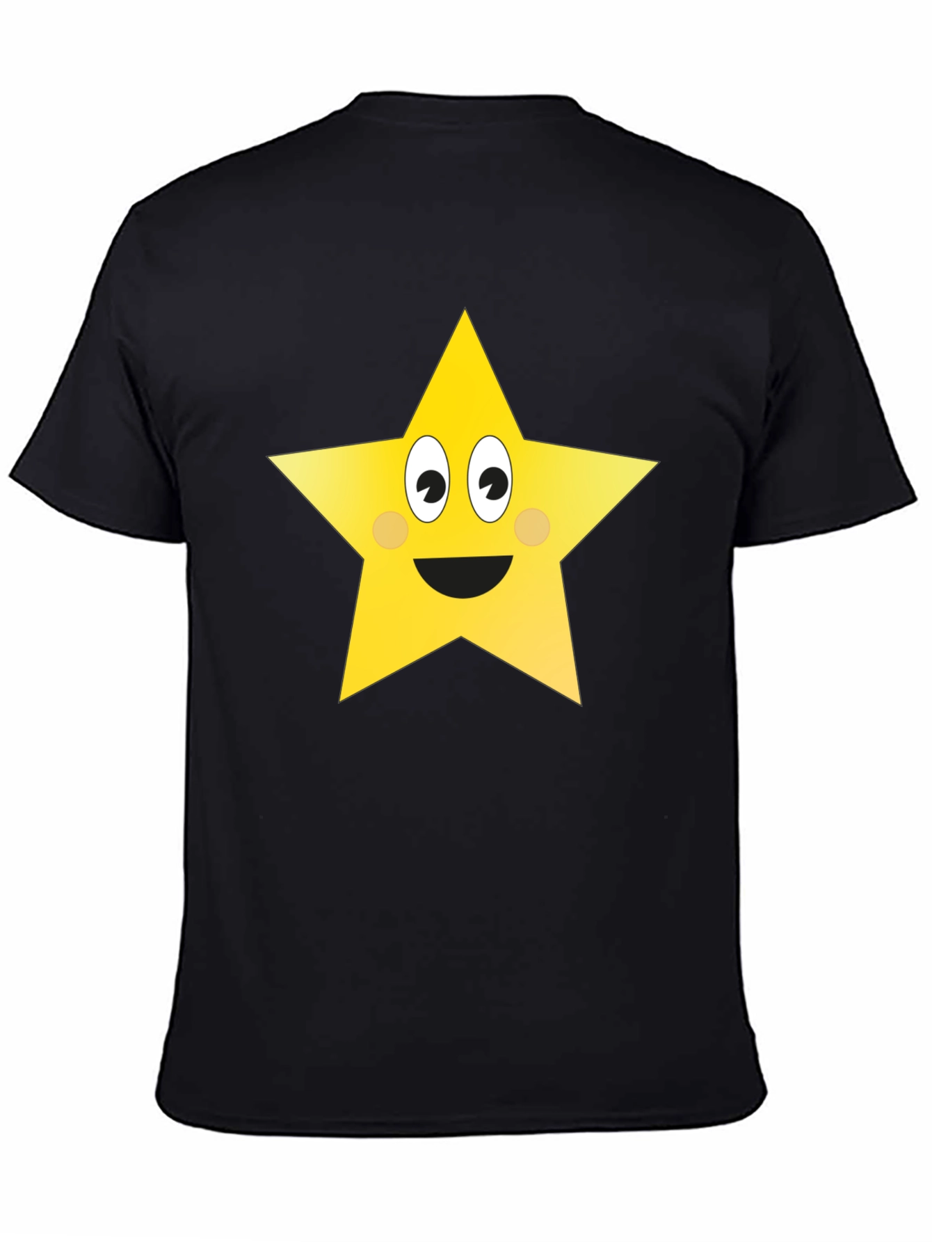 Black Funny Star Graphic Tee - Black Cotton T-Shirt view 4