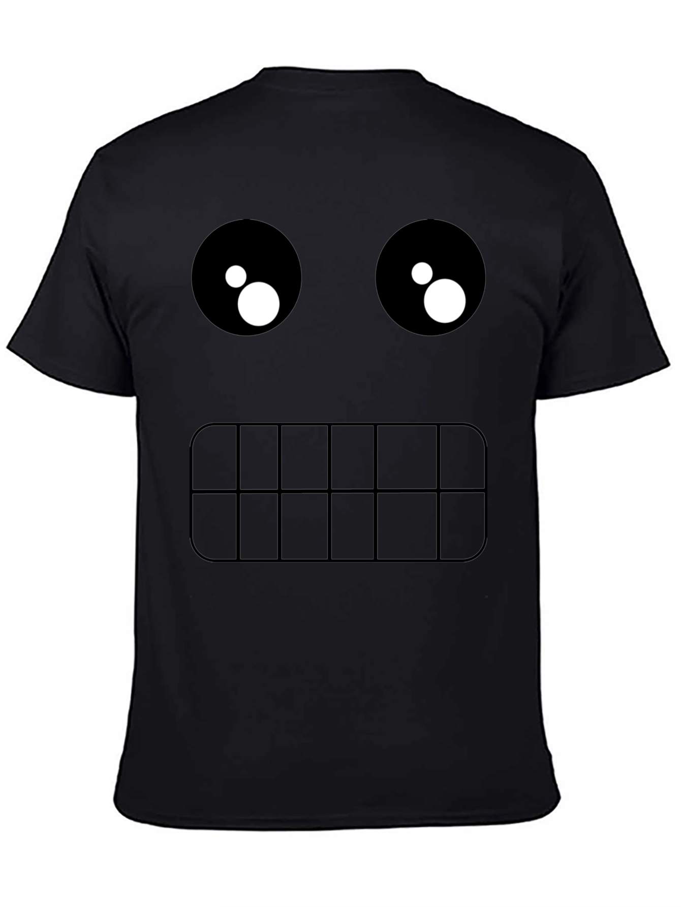 Black Funny Graphic Face T-Shirt view 4