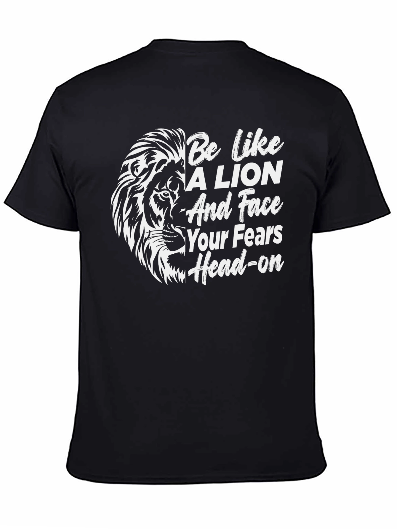 Black Lion Motivational Black T-Shirt view 4