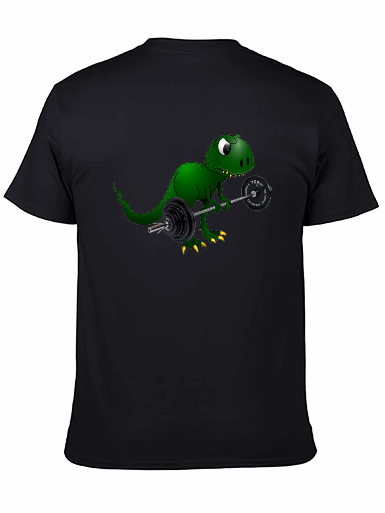 Black Dino Lifting Barbell Graphic Tee view 4