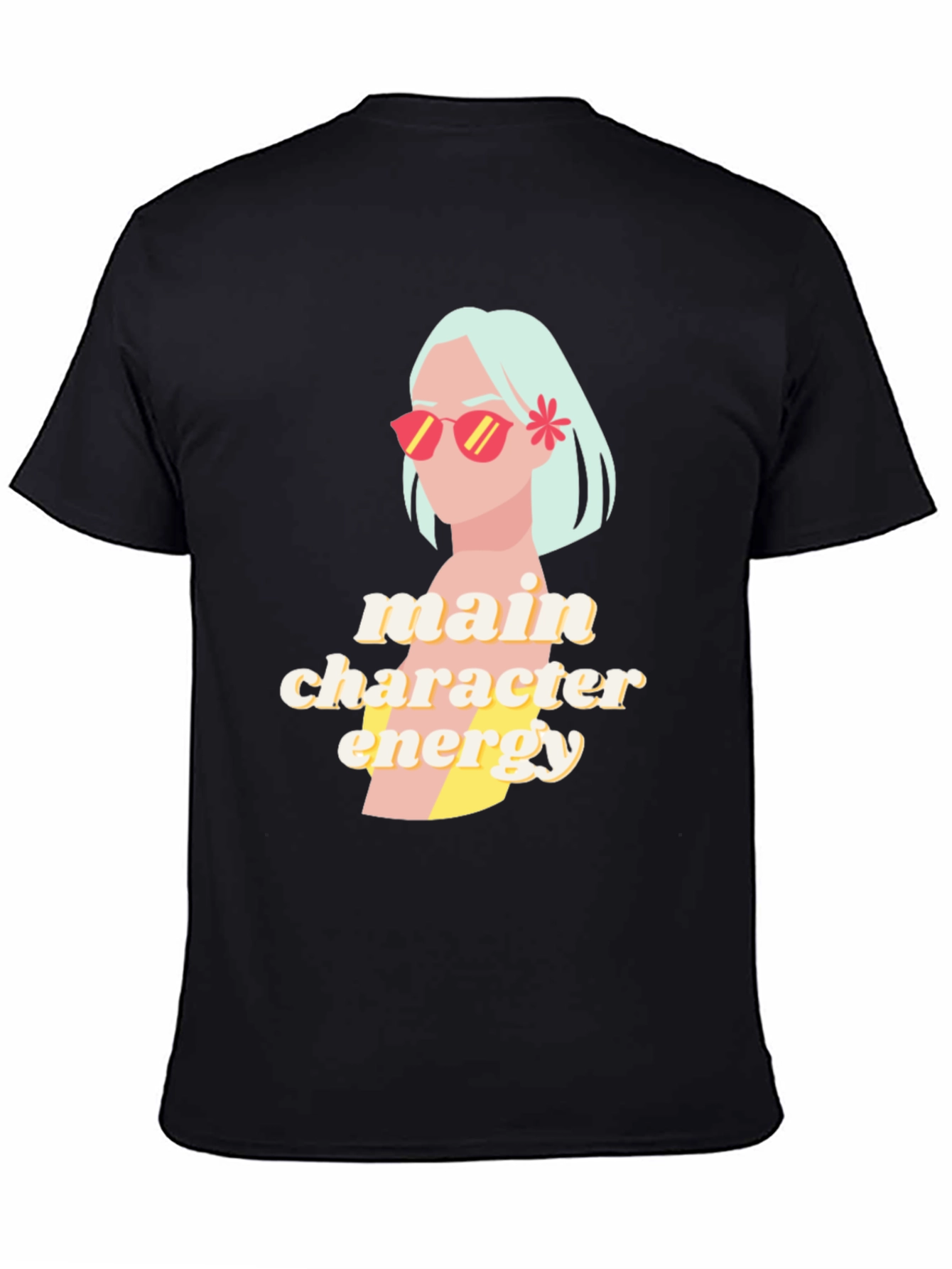 Black Main Character Energy Graphic Tee view 4