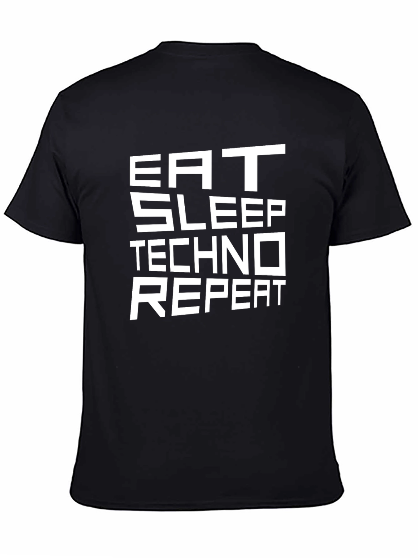 Black Eat Sleep Techno Repeat Graphic Tee view 4