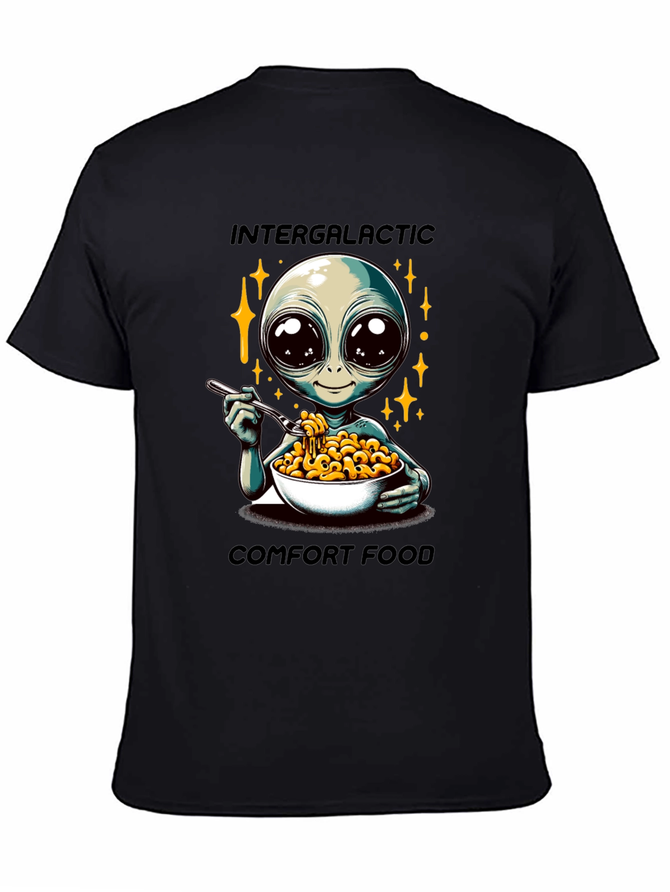 Black Intergalactic Comfort Food Graphic Tee view 4