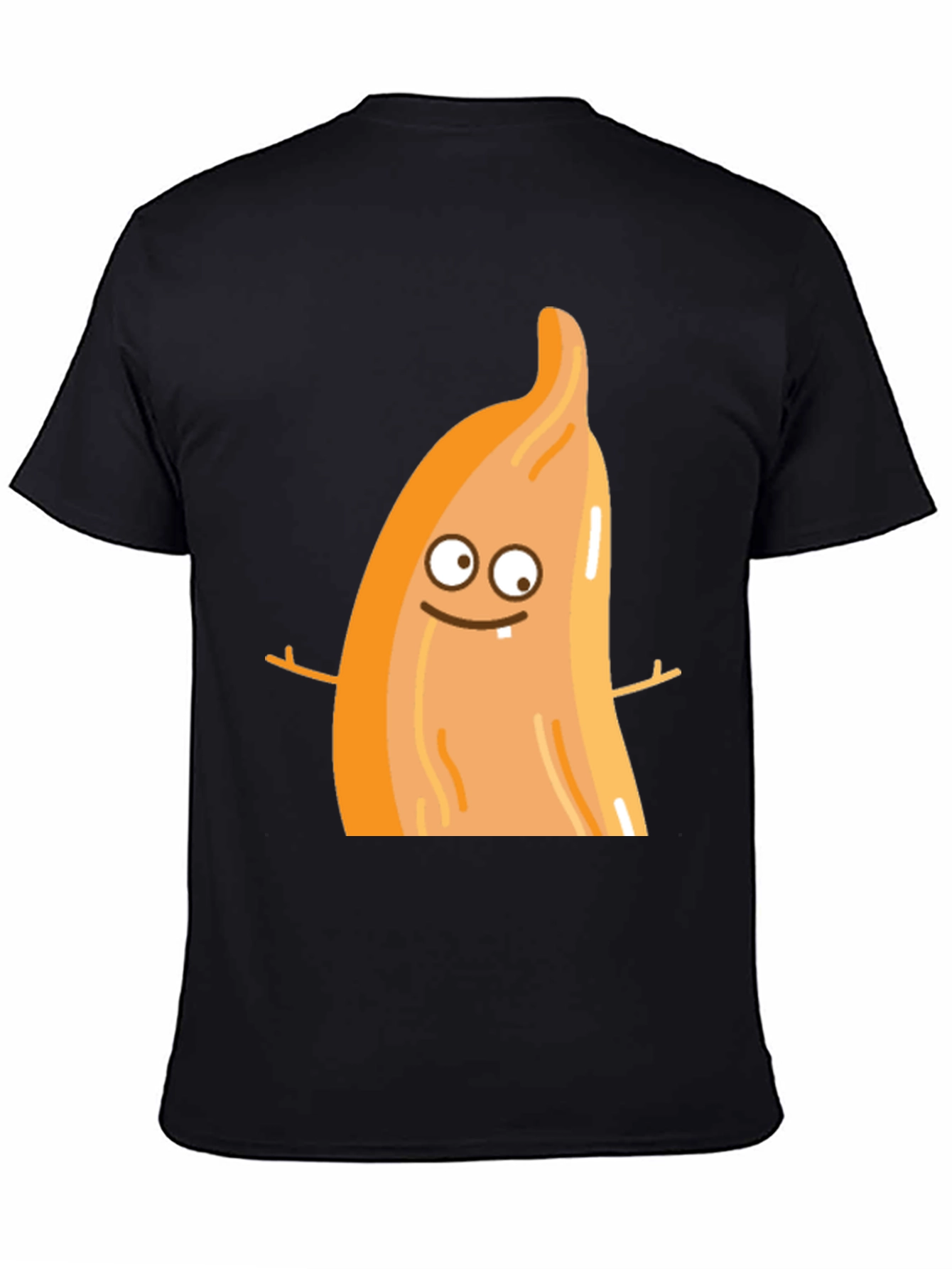 Black Funny Cartoon Food T-Shirt view 4