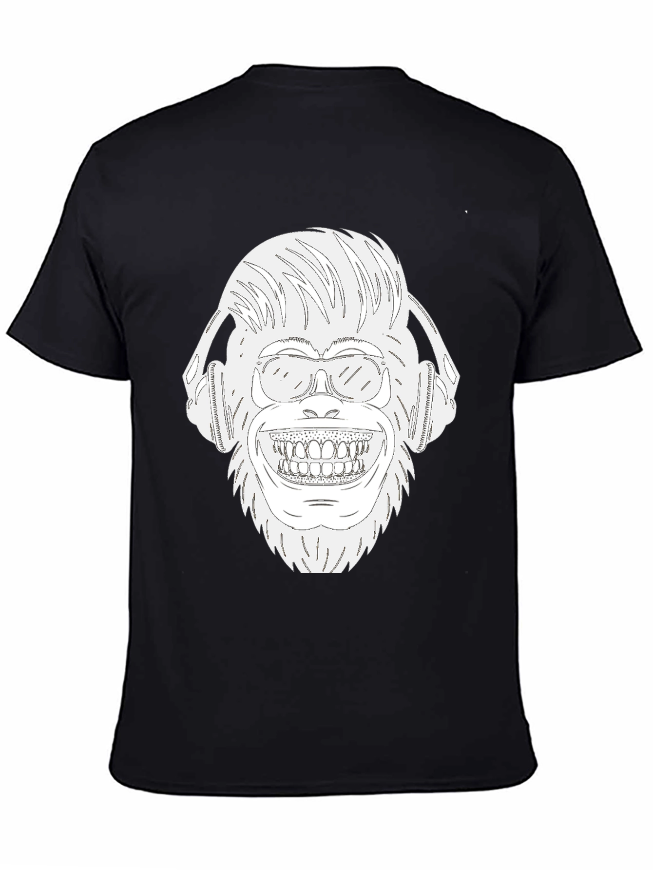 Black DJ Monkey Graphic T-Shirt view 4