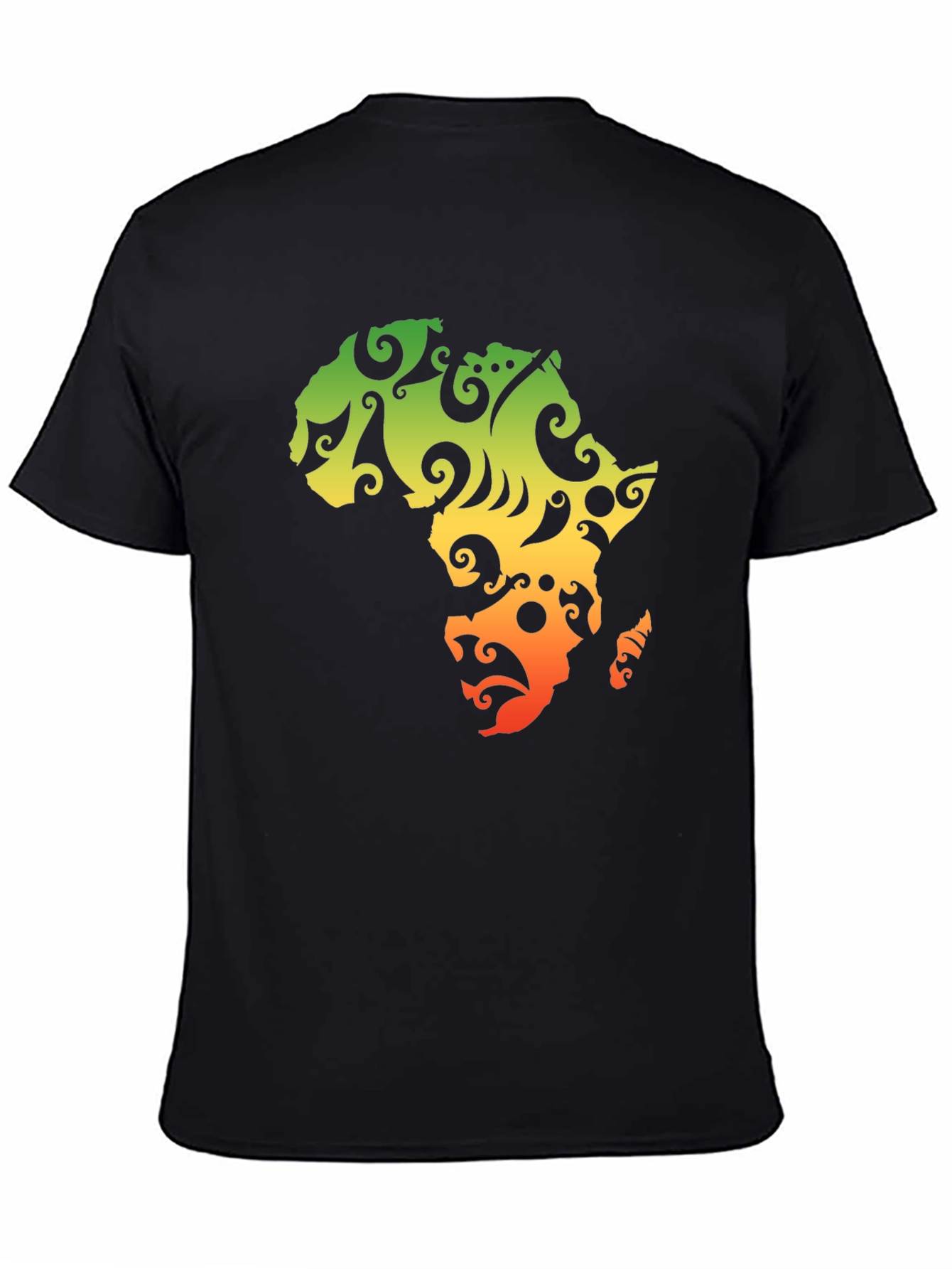Black Africa Map Graphic T-Shirt - Black Cotton Tee view 4