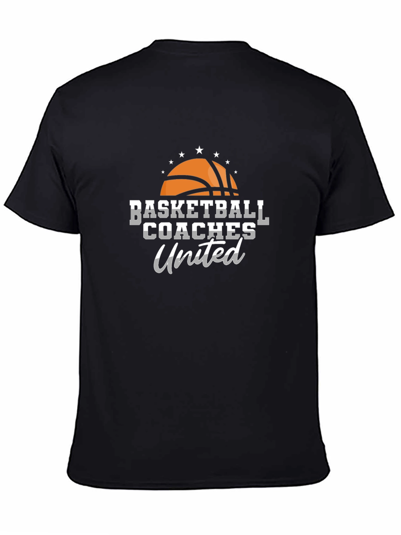 Black Basketball Coaches United Black T-Shirt view 4