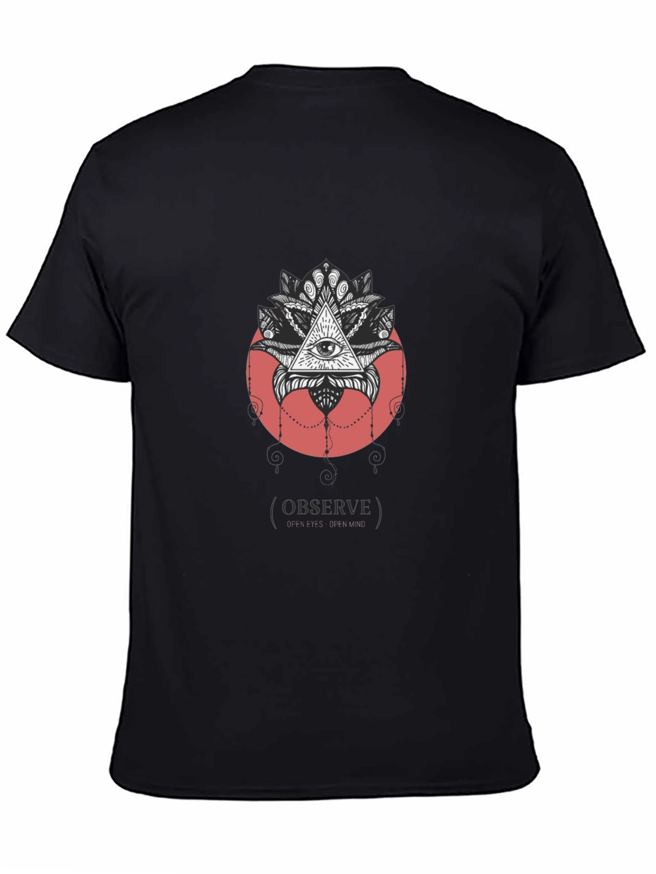 Black Observe T-Shirt - Illuminati Eye Design view 4