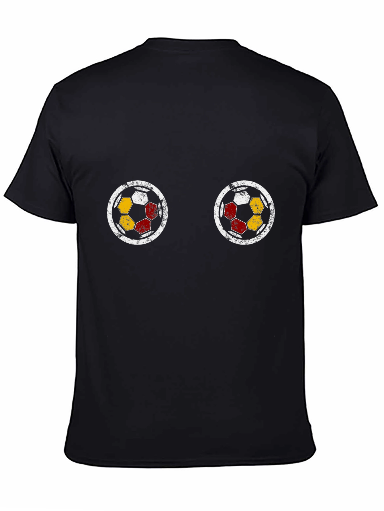 Black Soccer Ball Graphic Tee - Novelty T-Shirt view 4