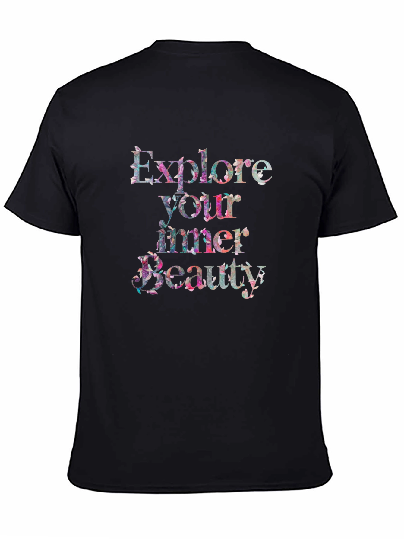Black Explore Your Inner Beauty Graphic T-Shirt - Black view 4