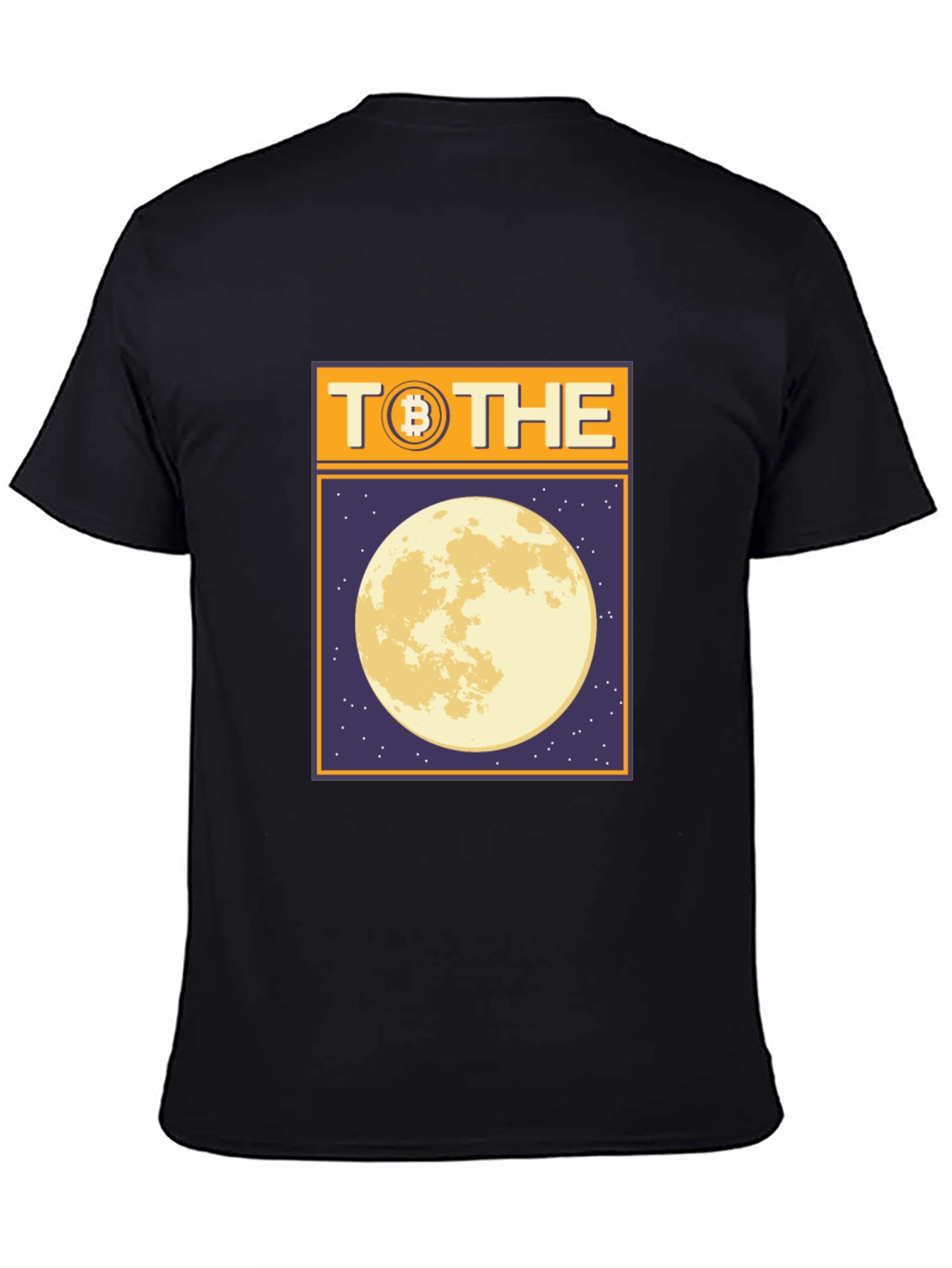 Black Bitcoin To The Moon Graphic T-Shirt view 4