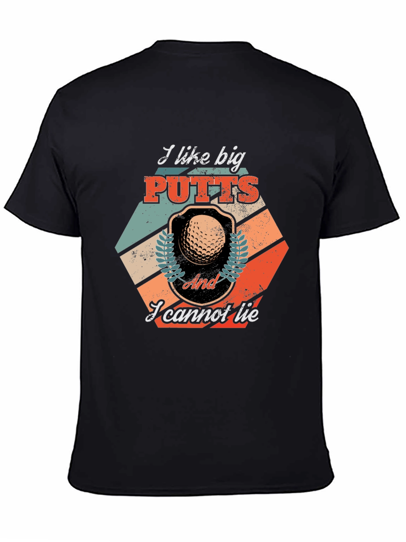 Black I Like Big Putts T-Shirt - Golf Lover Tee view 4