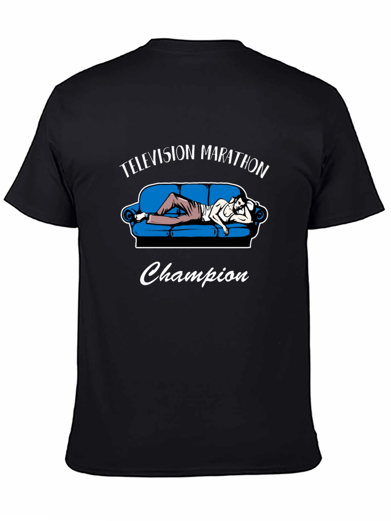 Black Television Marathon Champion Black Graphic Tee view 4