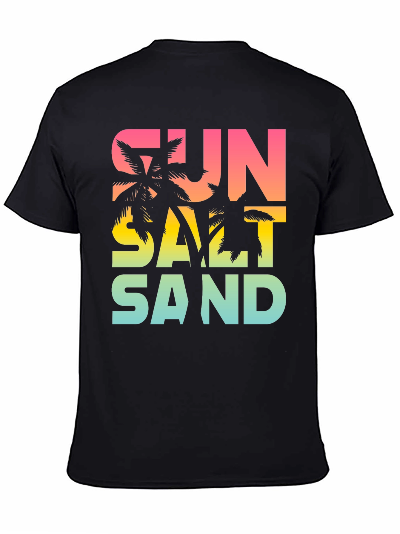 Black Sun Salt Sand Graphic Tee - Tropical Summer Vibes T-Shirt view 4