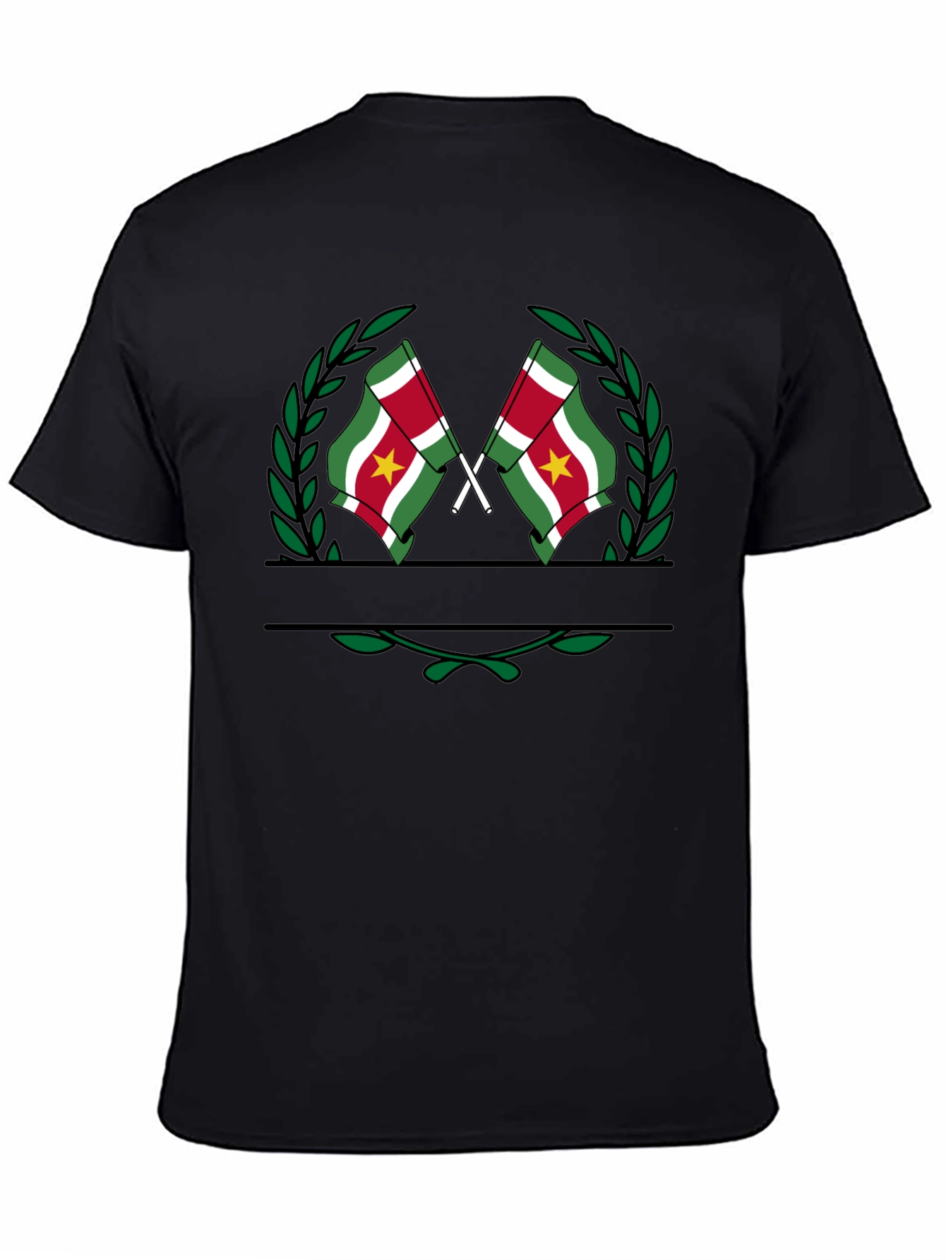 Black Suriname Flag T-Shirt - Black Graphic Tee view 4