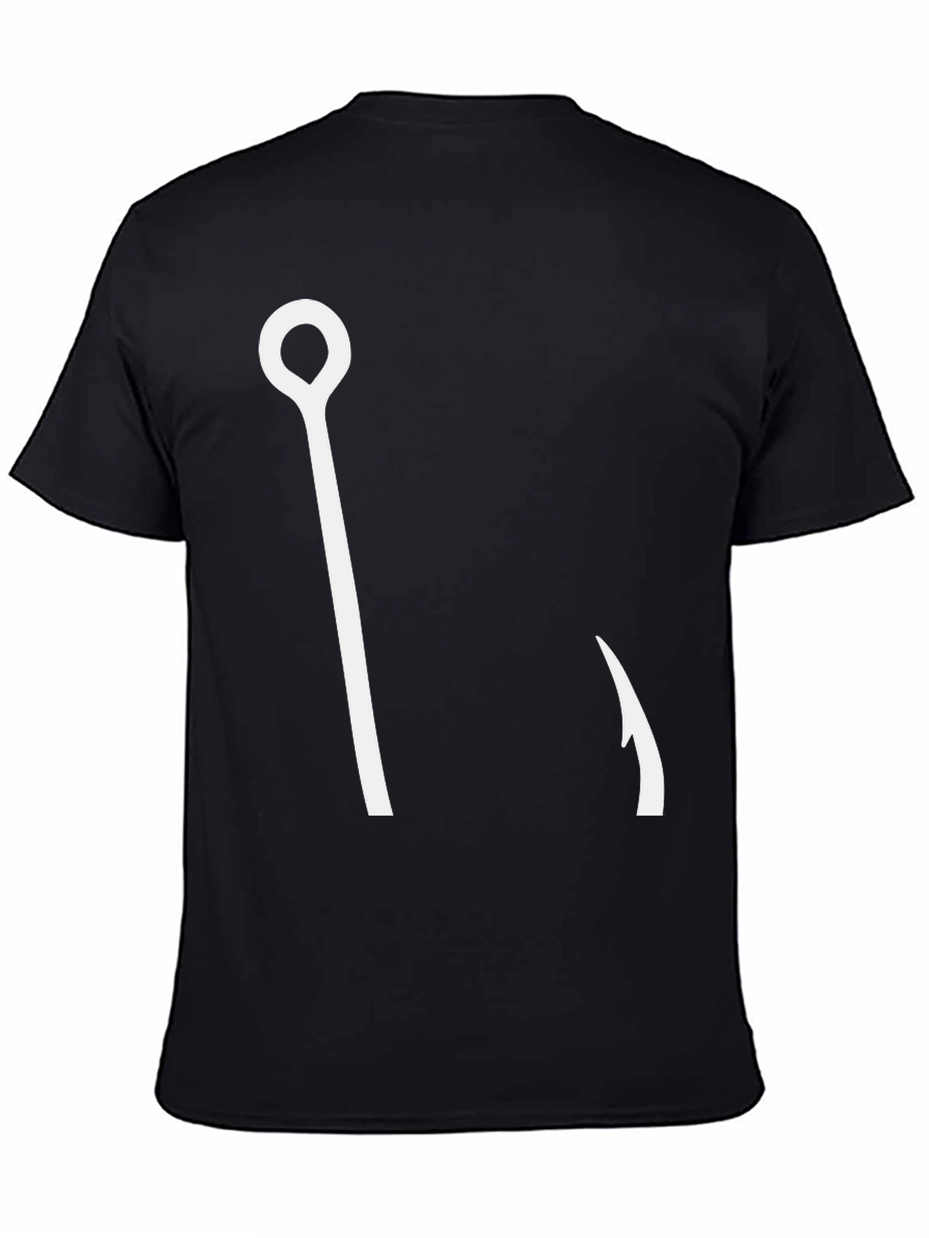 Black Fishing Hook Graphic Tee - Casual Style view 4