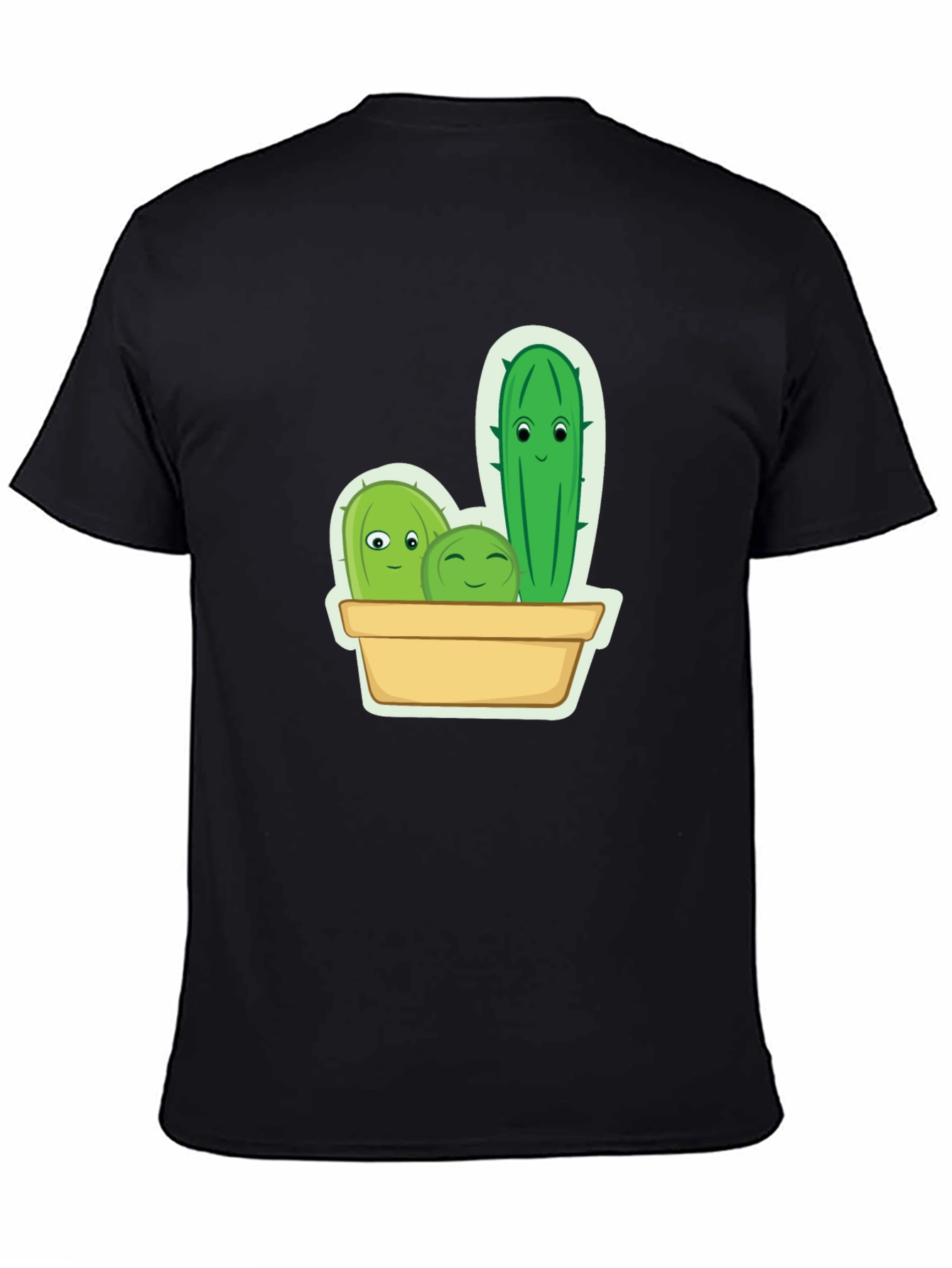 Black Cute Cactus Crew Graphic Tee view 4