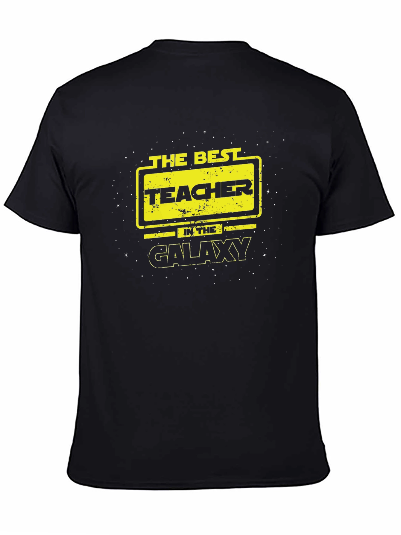 Black The Best Teacher in the Galaxy Black T-Shirt view 4