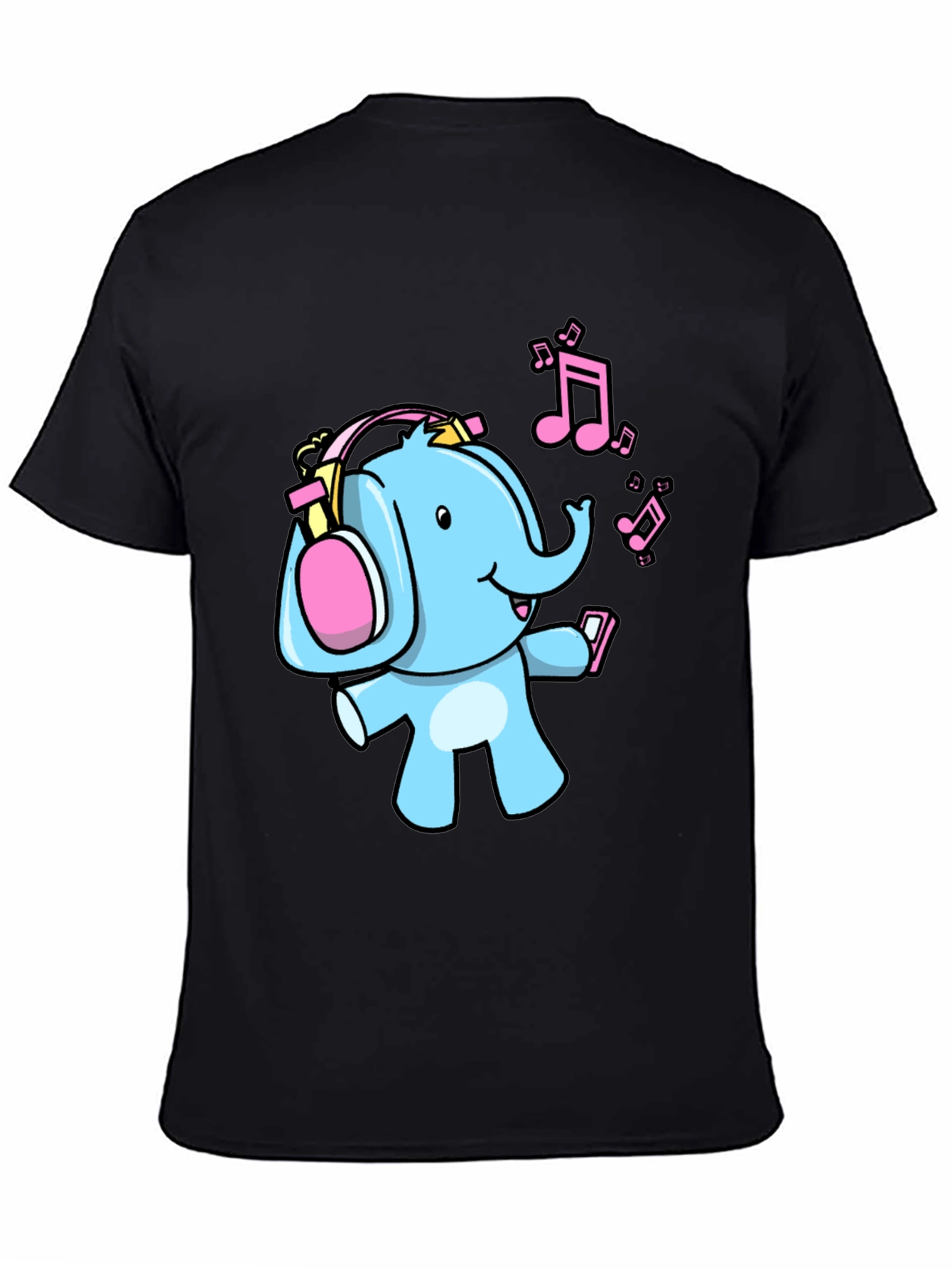 Black Elephant DJ Graphic Tee - Fun Music Lover Shirt view 4