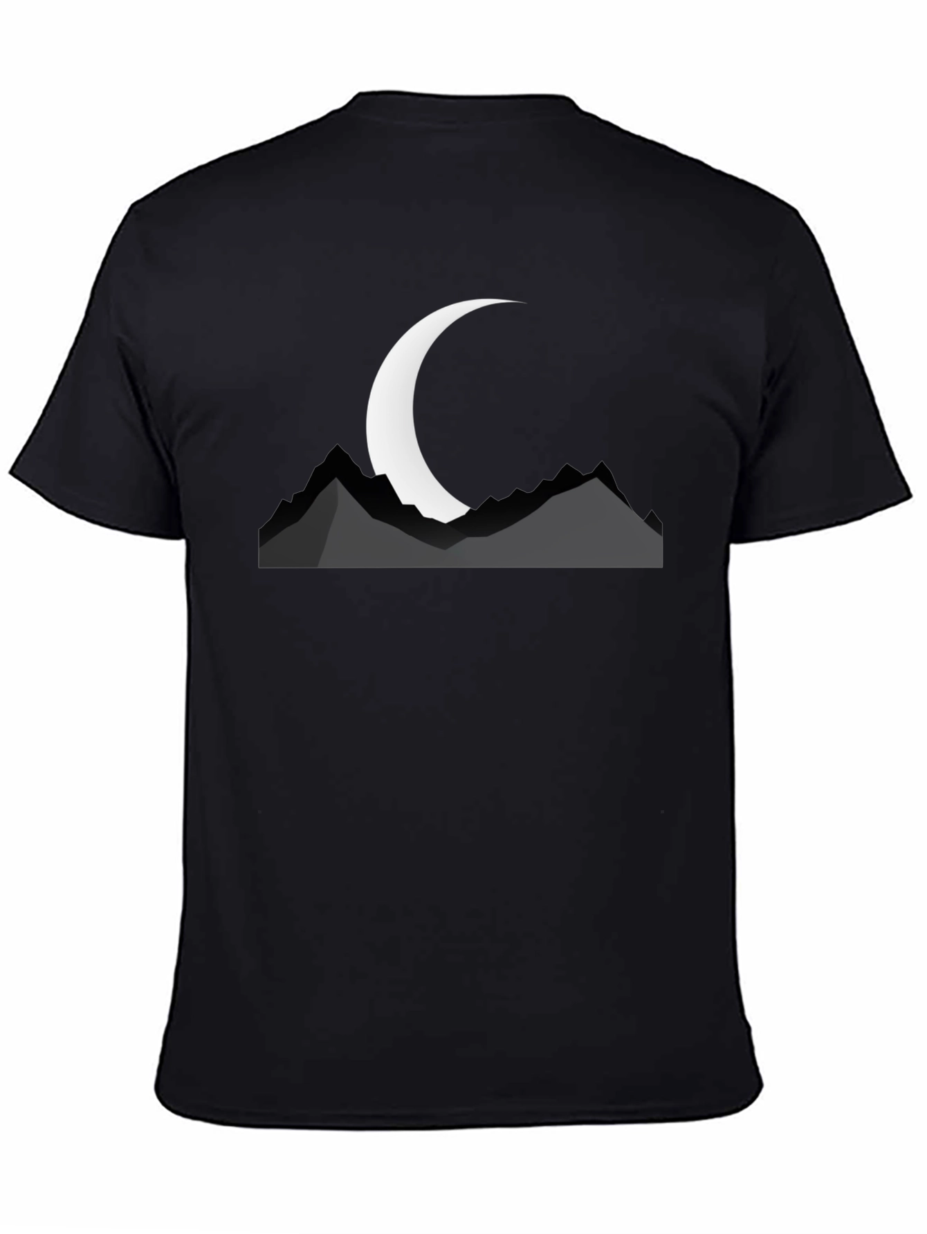 Black Mountain Moon Graphic Tee - Black Cotton T-Shirt view 4